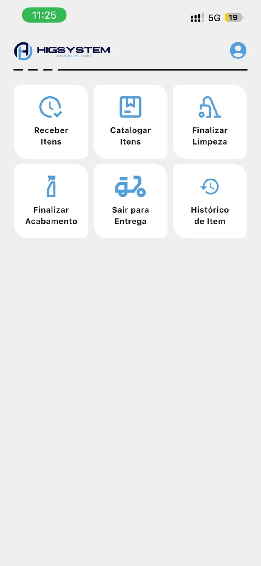 Tela real do sistema Higsystem relacionada a equipe em campo